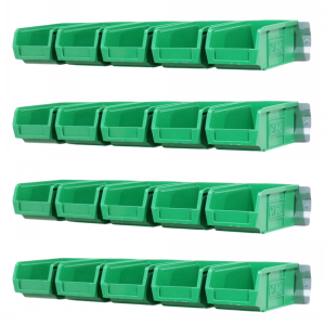 Parts Bins & Wall Rail Set 20 x Size 2